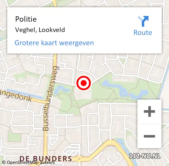 Locatie op kaart van de 112 melding: Politie Veghel, Lookveld op 20 december 2023 14:18