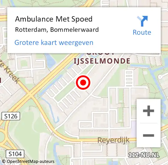 Locatie op kaart van de 112 melding: Ambulance Met Spoed Naar Rotterdam, Bommelerwaard op 20 december 2023 15:19