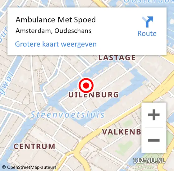 Locatie op kaart van de 112 melding: Ambulance Met Spoed Naar Amsterdam, Oudeschans op 20 december 2023 15:23