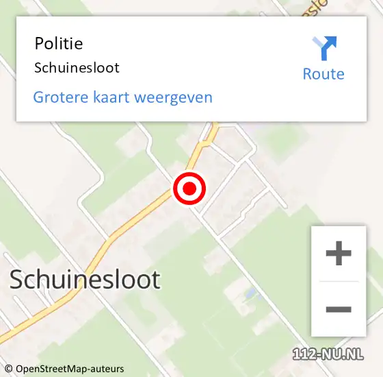Locatie op kaart van de 112 melding: Politie Schuinesloot op 20 december 2023 17:15