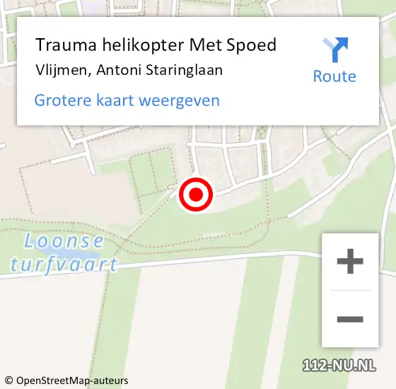 Locatie op kaart van de 112 melding: Trauma helikopter Met Spoed Naar Vlijmen, Antoni Staringlaan op 20 december 2023 20:58