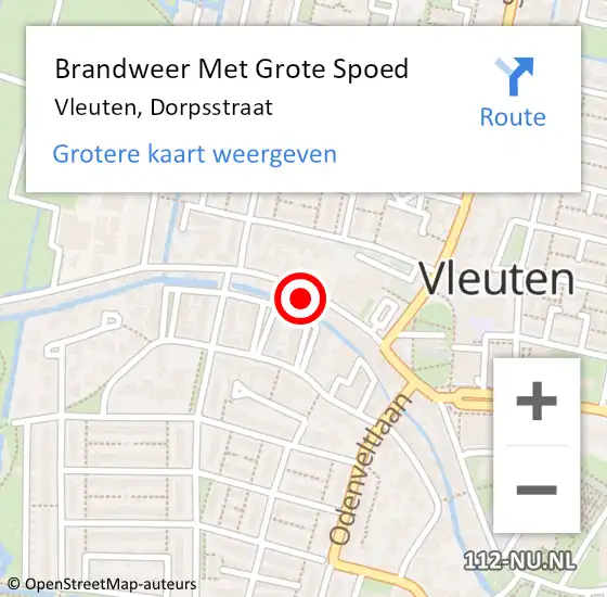 Locatie op kaart van de 112 melding: Brandweer Met Grote Spoed Naar Vleuten, Dorpsstraat op 20 december 2023 22:26