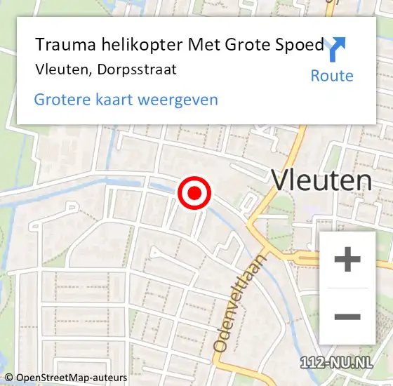 Locatie op kaart van de 112 melding: Trauma helikopter Met Grote Spoed Naar Vleuten, Dorpsstraat op 20 december 2023 22:28