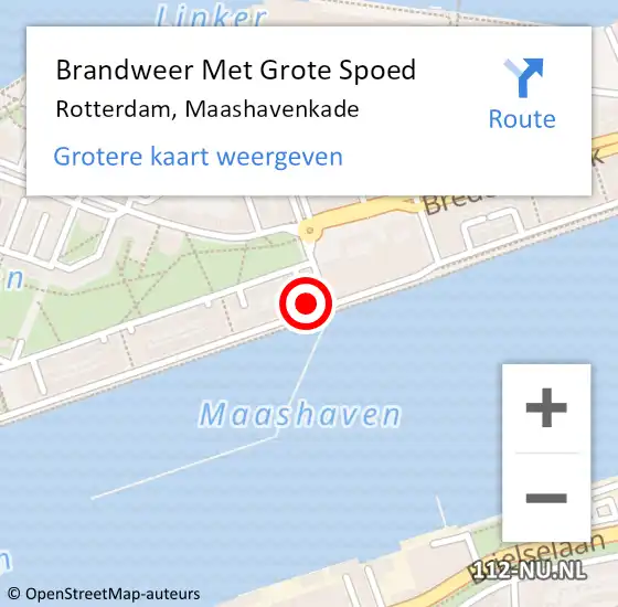 Locatie op kaart van de 112 melding: Brandweer Met Grote Spoed Naar Rotterdam, Maashavenkade op 20 december 2023 23:50