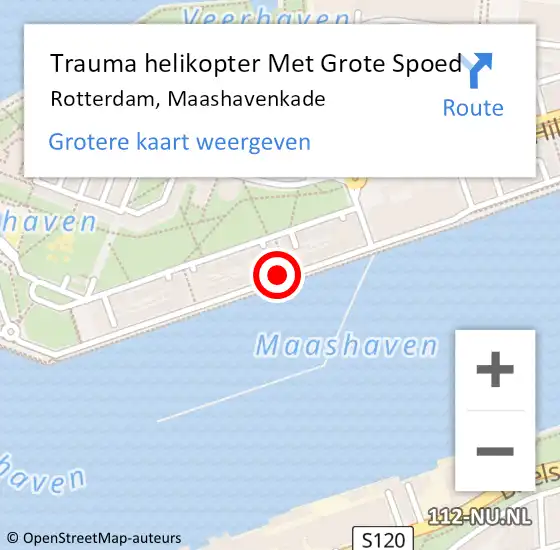 Locatie op kaart van de 112 melding: Trauma helikopter Met Grote Spoed Naar Rotterdam, Maashavenkade op 20 december 2023 23:52