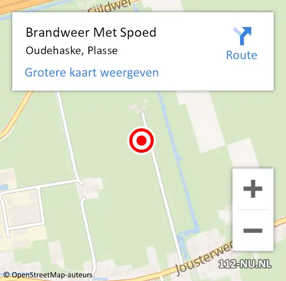 Locatie op kaart van de 112 melding: Brandweer Met Spoed Naar Oudehaske, Plasse op 21 december 2023 00:37