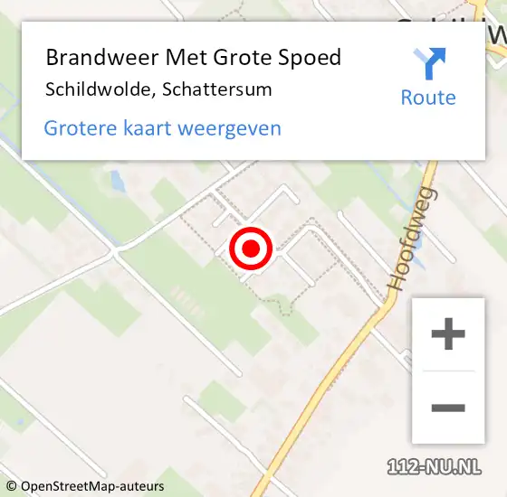 Locatie op kaart van de 112 melding: Brandweer Met Grote Spoed Naar Schildwolde, Schattersum op 21 december 2023 03:09