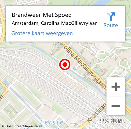 Locatie op kaart van de 112 melding: Brandweer Met Spoed Naar Amsterdam, Carolina MacGillavrylaan op 21 december 2023 05:24