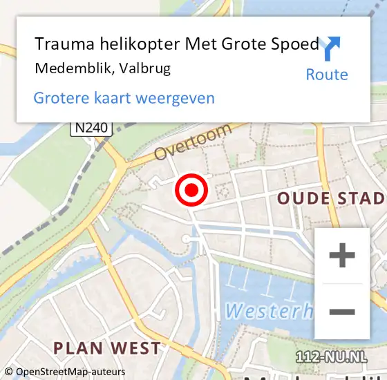 Locatie op kaart van de 112 melding: Trauma helikopter Met Grote Spoed Naar Medemblik, Valbrug op 21 december 2023 07:51