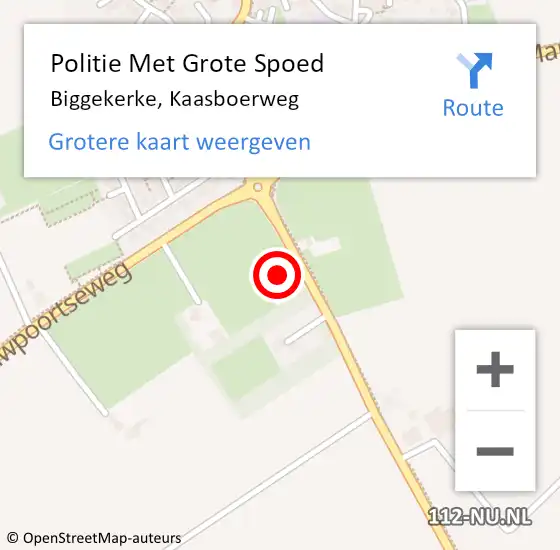 Locatie op kaart van de 112 melding: Politie Met Grote Spoed Naar Biggekerke, Kaasboerweg op 21 december 2023 08:10