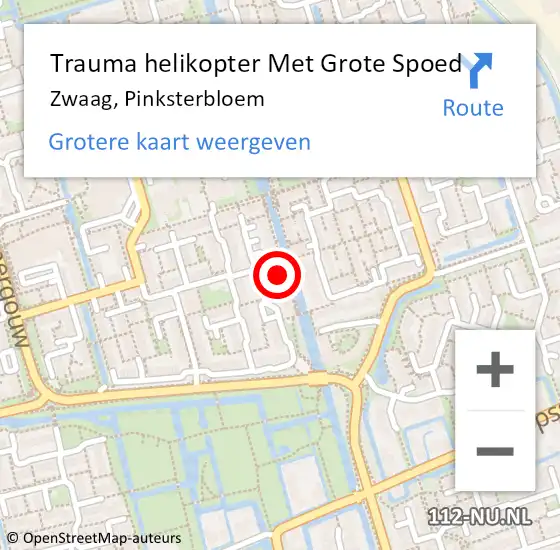 Locatie op kaart van de 112 melding: Trauma helikopter Met Grote Spoed Naar Zwaag, Pinksterbloem op 21 december 2023 08:56