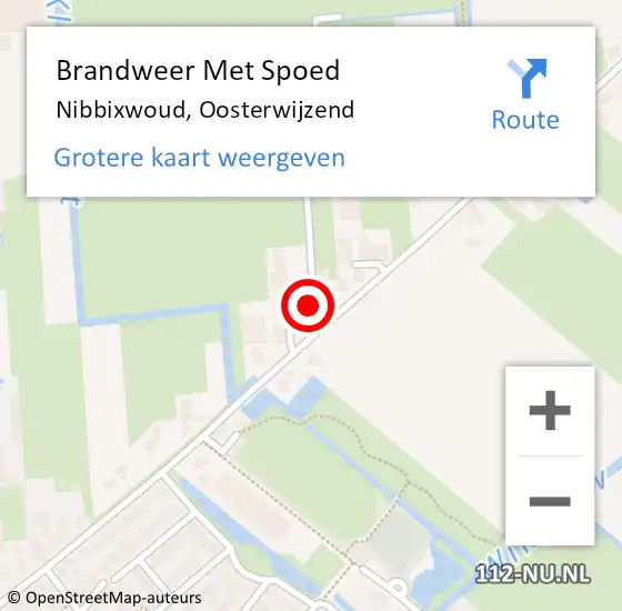 Locatie op kaart van de 112 melding: Brandweer Met Spoed Naar Nibbixwoud, Oosterwijzend op 21 december 2023 09:45