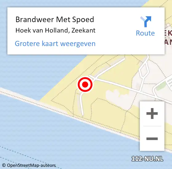 Locatie op kaart van de 112 melding: Brandweer Met Spoed Naar Hoek van Holland, Zeekant op 21 december 2023 10:35