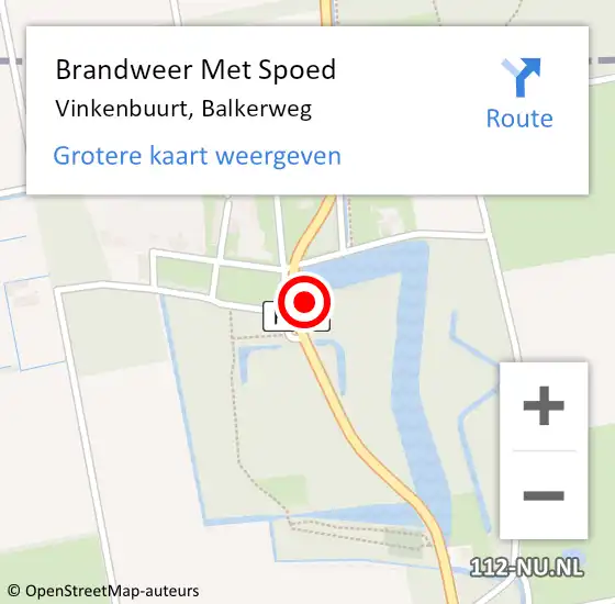 Locatie op kaart van de 112 melding: Brandweer Met Spoed Naar Vinkenbuurt, Balkerweg op 21 december 2023 10:37