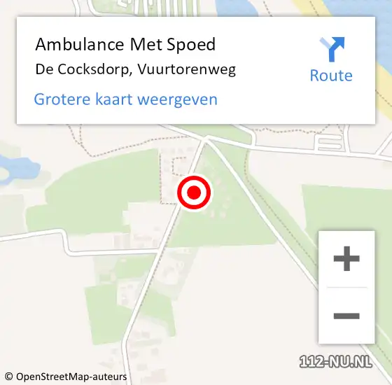 Locatie op kaart van de 112 melding: Ambulance Met Spoed Naar De Cocksdorp, Vuurtorenweg op 21 december 2023 12:41