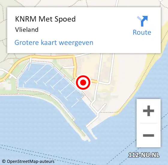 Locatie op kaart van de 112 melding: KNRM Met Spoed Naar Vlieland op 21 december 2023 12:59