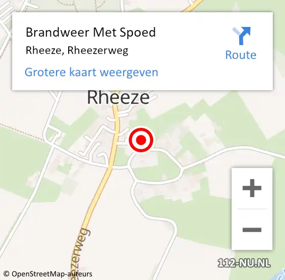 Locatie op kaart van de 112 melding: Brandweer Met Spoed Naar Rheeze, Rheezerweg op 21 december 2023 14:11