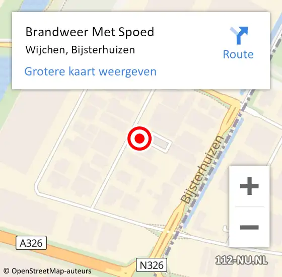 Locatie op kaart van de 112 melding: Brandweer Met Spoed Naar Wijchen, Bijsterhuizen op 21 december 2023 14:29