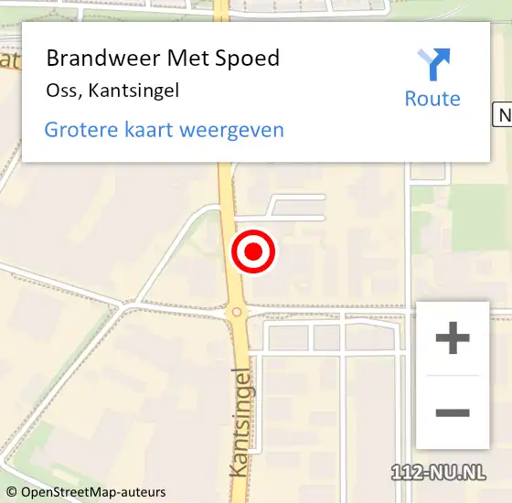 Locatie op kaart van de 112 melding: Brandweer Met Spoed Naar Oss, Kantsingel op 21 december 2023 15:04