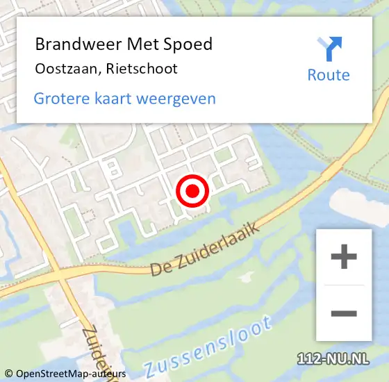 Locatie op kaart van de 112 melding: Brandweer Met Spoed Naar Oostzaan, Rietschoot op 21 december 2023 15:10