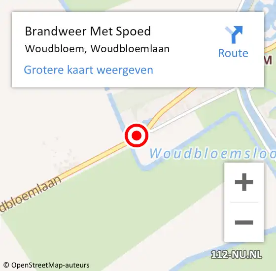 Locatie op kaart van de 112 melding: Brandweer Met Spoed Naar Woudbloem, Woudbloemlaan op 21 december 2023 15:16