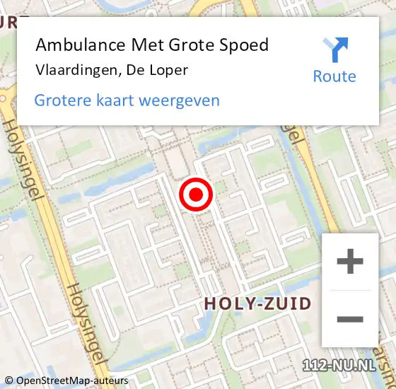 Locatie op kaart van de 112 melding: Ambulance Met Grote Spoed Naar Vlaardingen, De Loper op 21 december 2023 15:27