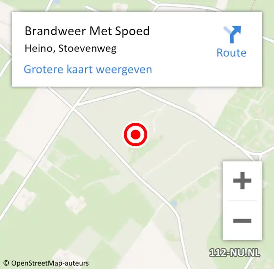 Locatie op kaart van de 112 melding: Brandweer Met Spoed Naar Heino, Stoevenweg op 21 december 2023 15:30