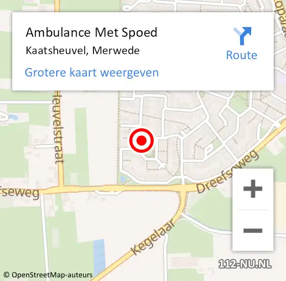 Locatie op kaart van de 112 melding: Ambulance Met Spoed Naar Kaatsheuvel, Merwede op 19 september 2014 10:25