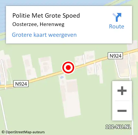Locatie op kaart van de 112 melding: Politie Met Grote Spoed Naar Oosterzee, Herenweg op 21 december 2023 15:37