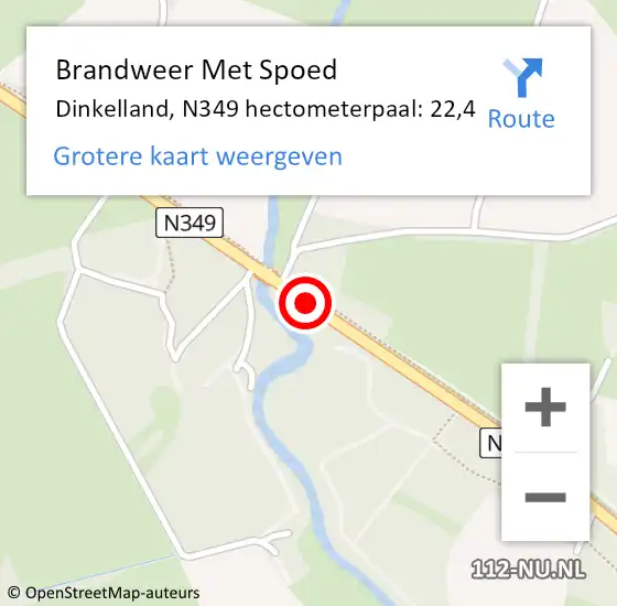 Locatie op kaart van de 112 melding: Brandweer Met Spoed Naar Dinkelland, N349 hectometerpaal: 22,4 op 21 december 2023 16:26