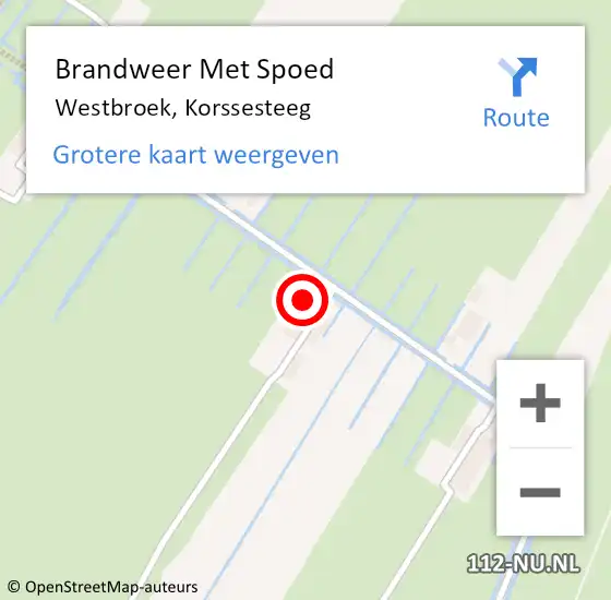 Locatie op kaart van de 112 melding: Brandweer Met Spoed Naar Westbroek, Korssesteeg op 21 december 2023 16:50