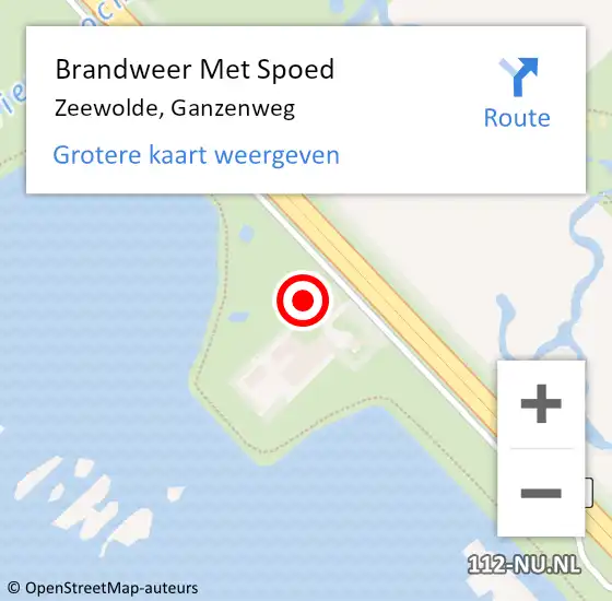 Locatie op kaart van de 112 melding: Brandweer Met Spoed Naar Zeewolde, Ganzenweg op 21 december 2023 17:20