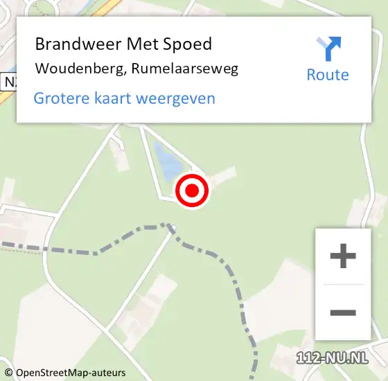 Locatie op kaart van de 112 melding: Brandweer Met Spoed Naar Woudenberg, Rumelaarseweg op 21 december 2023 17:53