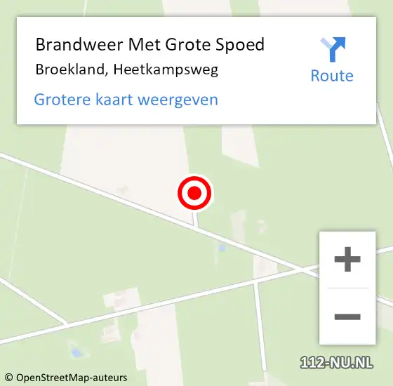 Locatie op kaart van de 112 melding: Brandweer Met Grote Spoed Naar Broekland, Heetkampsweg op 21 december 2023 18:04