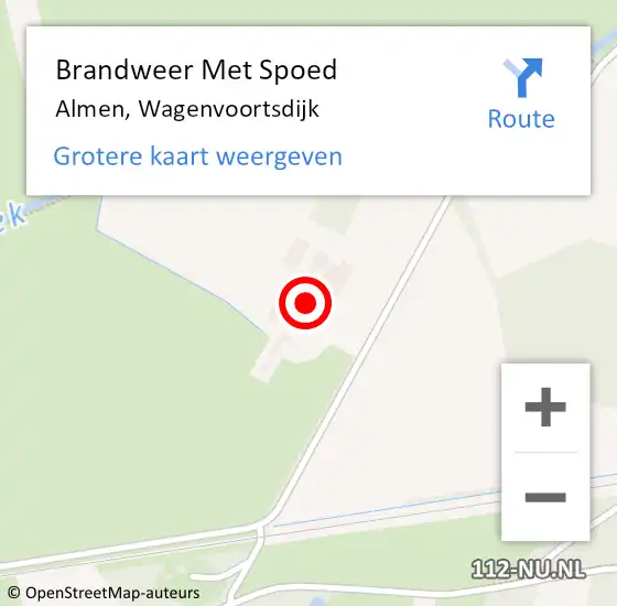 Locatie op kaart van de 112 melding: Brandweer Met Spoed Naar Almen, Wagenvoortsdijk op 21 december 2023 18:28