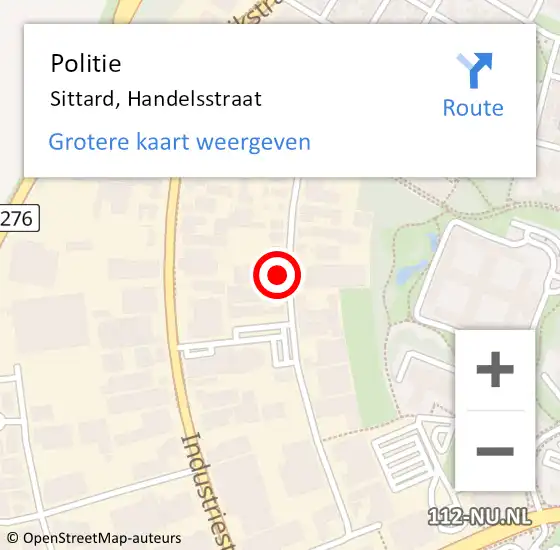 Locatie op kaart van de 112 melding: Politie Sittard, Handelsstraat op 21 december 2023 18:34