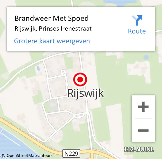 Locatie op kaart van de 112 melding: Brandweer Met Spoed Naar Rijswijk, Prinses Irenestraat op 21 december 2023 18:37