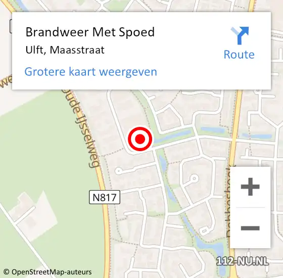 Locatie op kaart van de 112 melding: Brandweer Met Spoed Naar Ulft, Maasstraat op 21 december 2023 19:37