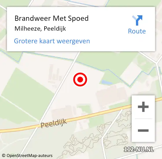 Locatie op kaart van de 112 melding: Brandweer Met Spoed Naar Milheeze, Peeldijk op 21 december 2023 19:40