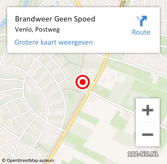 Locatie op kaart van de 112 melding: Brandweer Geen Spoed Naar Venlo, Postweg op 21 december 2023 20:06