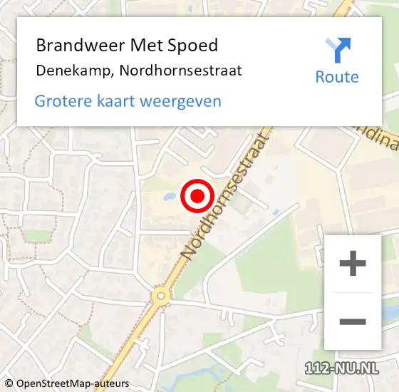 Locatie op kaart van de 112 melding: Brandweer Met Spoed Naar Denekamp, Nordhornsestraat op 21 december 2023 20:29