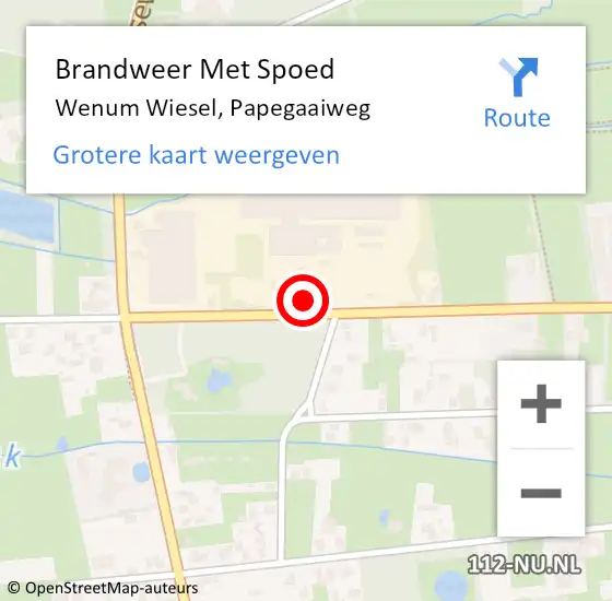 Locatie op kaart van de 112 melding: Brandweer Met Spoed Naar Wenum Wiesel, Papegaaiweg op 21 december 2023 21:15
