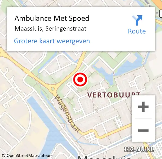 Locatie op kaart van de 112 melding: Ambulance Met Spoed Naar Maassluis, Seringenstraat op 21 december 2023 21:45