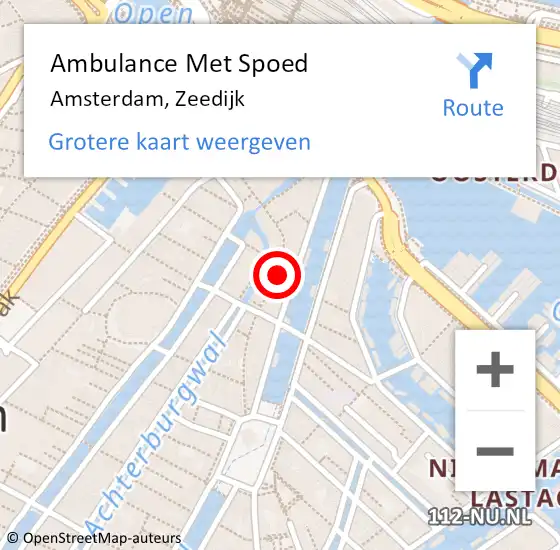 Locatie op kaart van de 112 melding: Ambulance Met Spoed Naar Amsterdam, Zeedijk op 21 december 2023 21:47