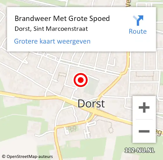 Locatie op kaart van de 112 melding: Brandweer Met Grote Spoed Naar Dorst, Sint Marcoenstraat op 21 december 2023 23:49
