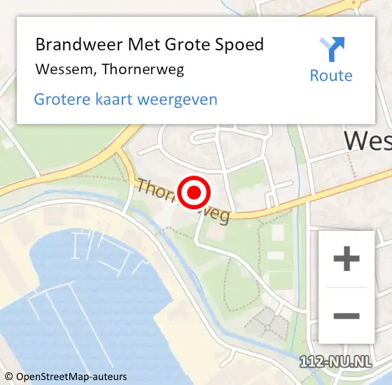 Locatie op kaart van de 112 melding: Brandweer Met Grote Spoed Naar Wessem, Thornerweg op 22 december 2023 14:04
