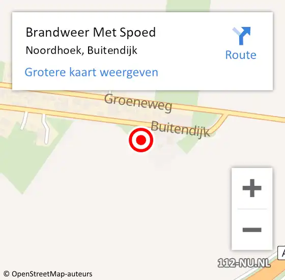 Locatie op kaart van de 112 melding: Brandweer Met Spoed Naar Noordhoek, Buitendijk op 22 december 2023 15:35