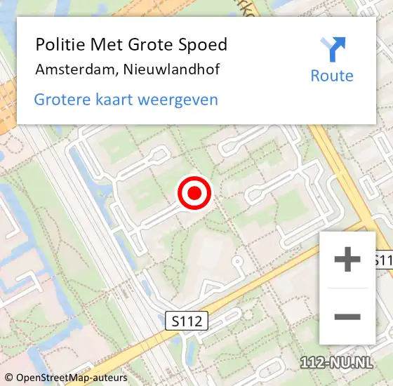 Locatie op kaart van de 112 melding: Politie Met Grote Spoed Naar Amsterdam, Nieuwlandhof op 22 december 2023 16:02