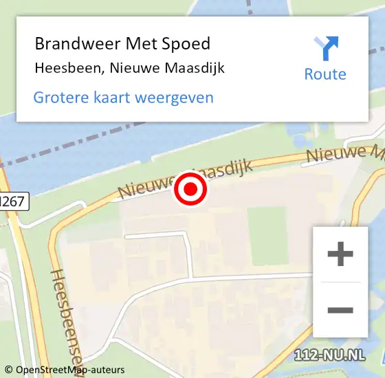 Locatie op kaart van de 112 melding: Brandweer Met Spoed Naar Heesbeen, Nieuwe Maasdijk op 22 december 2023 16:25