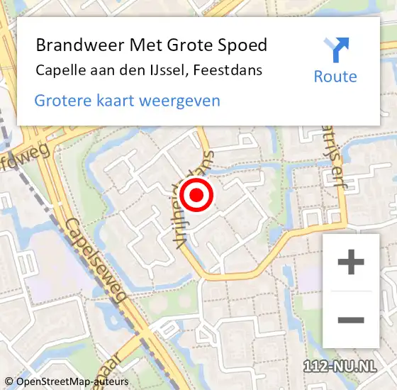 Locatie op kaart van de 112 melding: Brandweer Met Grote Spoed Naar Capelle aan den IJssel, Feestdans op 22 december 2023 16:50